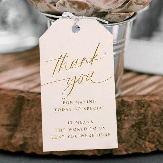 Zacht Romantisch Goud en Crème Bruiloft Favor Labe Cadeaulabel