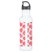 Zacht Rood Getekend Hart Valentijnsdag Patroon Waterfles (Achterkant)