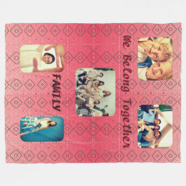 Zacht rood retro geometrisch ontwerp fleece deken
