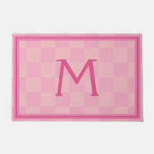 Zacht Roos roze Buffalo Plaid Monogram
