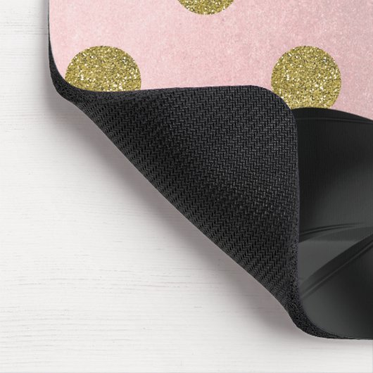 Zacht Roos roze goud glitter gellam polak dots Muismat (Hoek)