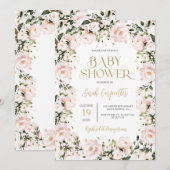 Zacht Roze Baby shower Kaart (Voorkant / Achterkant)