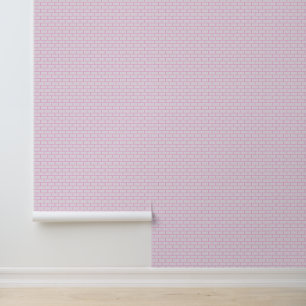Zacht roze bakstenen patroon ontwerp behang