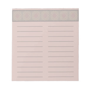 Zacht roze Blocnote met geometrisch Patroon beklee