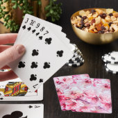  zacht roze bloemblaadje pokerkaarten (Insitu)