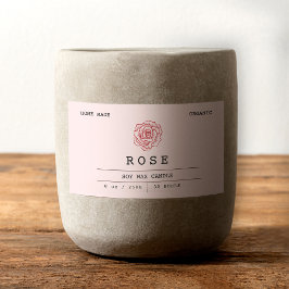 Zacht Roze Bloemen Boho Roos Kraft Kaars Labels