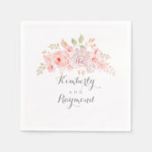 Zacht Roze Bloemen Elegant Servetten (Voorkant)