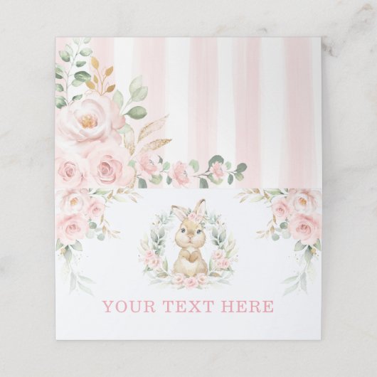 Zacht Roze Bloemen Konijn Konijn Baby Meisje Voeds (Buitenkant ongevouwen)