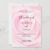 Zacht roze bloemenbruiloft roos kaart (Voorkant)