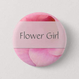 Zacht roze Bloemenmeisje Button