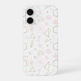Zacht Roze Bloemige Naadloos Patroon iPhone 16 Hoesje