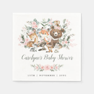 Zacht roze bosrijke Baby shower Servet