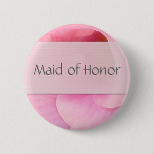 Zacht roze bruidsmeisje van Honor Button - Geperso