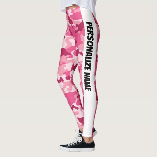 Zacht Roze Camouflage PERSONALISEREN Leggings (Links)