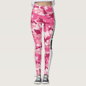 Zacht Roze Camouflage PERSONALISEREN Leggings (Voorkant)