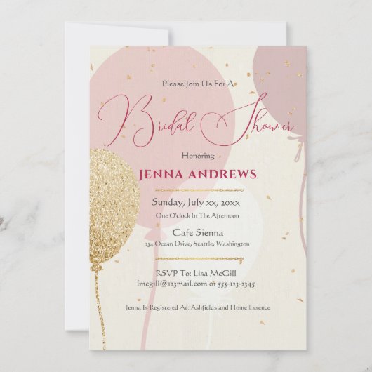 Zacht roze, Casual, elegant, bruidnaam Kaart (Voorkant)