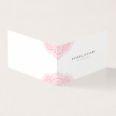 Zacht roze elegante mandala visitekaartjes (Buitenkant)