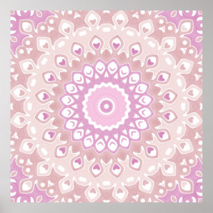 Zacht Roze en Blush Mandala Patroon Poster