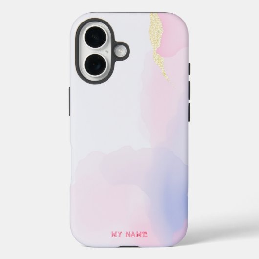 Zacht roze en gouden Abstracte kunst Case-Mate iPhone Case (Achterkant)