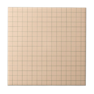 Zacht roze en groen geruite retro minimalist tegeltje