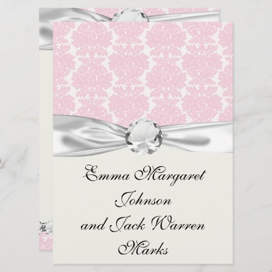 zacht roze en wit bloemig vocht vocht patroon kaart (Voorkant / Achterkant)