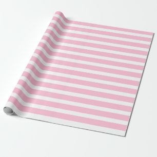 Zacht roze en witte strips Verpakkingspapier Cadeaupapier