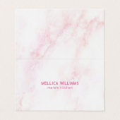 Zacht roze faux marmer visitekaartjes (Buitenkant ongevouwen)