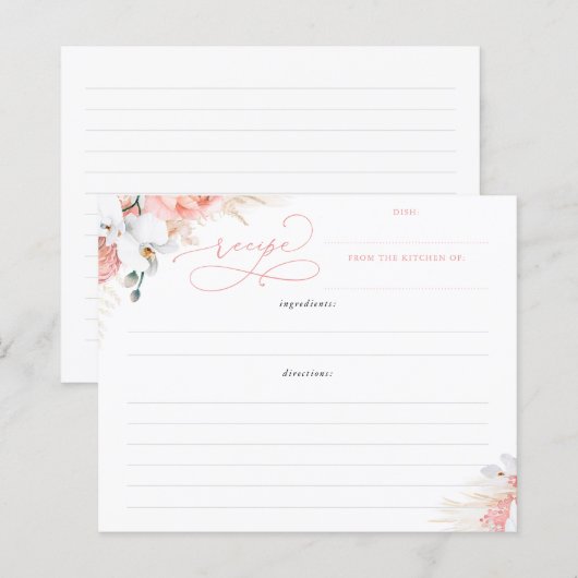 Zacht Roze Floral Boho Vrijgezellenfeest Recipe (Voorkant / Achterkant)