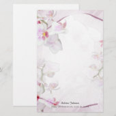 Zacht roze Floral Briefpapier (Voorkant / Achterkant)