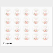 Zacht roze Floral ze is klaar om Stickers te Poppe (Vel)