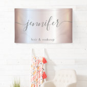 Zacht roze, lichtgevend, aantrekkelijk script mini spandoek (Insitu)