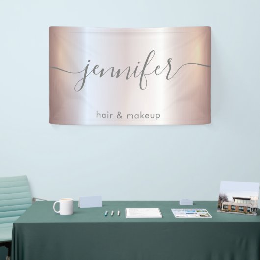 Zacht roze, lichtgevend, aantrekkelijk script mini spandoek (Beurs)