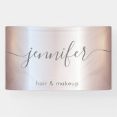 Zacht roze, lichtgevend, aantrekkelijk script mini spandoek (Horizontaal)