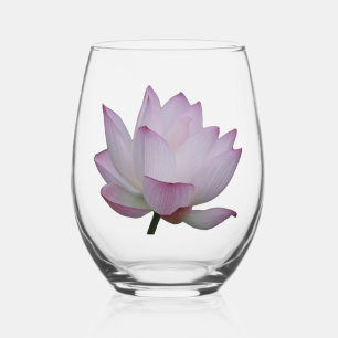 Zacht roze lotusbloem bruiloft wijnglas zonder voet