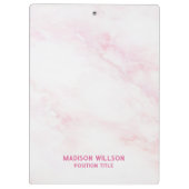 Zacht roze marmeren textuur klembord (Achterkant)
