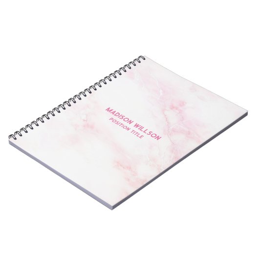 Zacht roze marmeren textuur notitieboek (Linkerzijde)