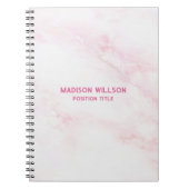 Zacht roze marmeren textuur notitieboek (Voorkant)