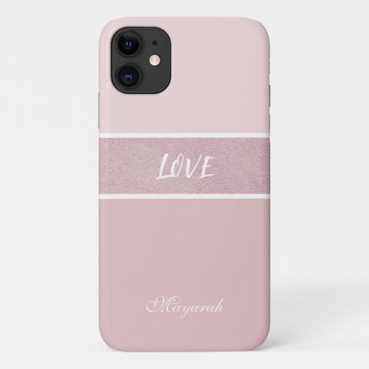Zacht Roze Minimal Meisje Case-Mate iPhone Case (Achterkant)