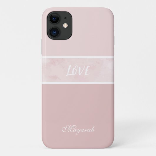 Zacht Roze Minimal Meisje Case-Mate iPhone Case (Achterkant)