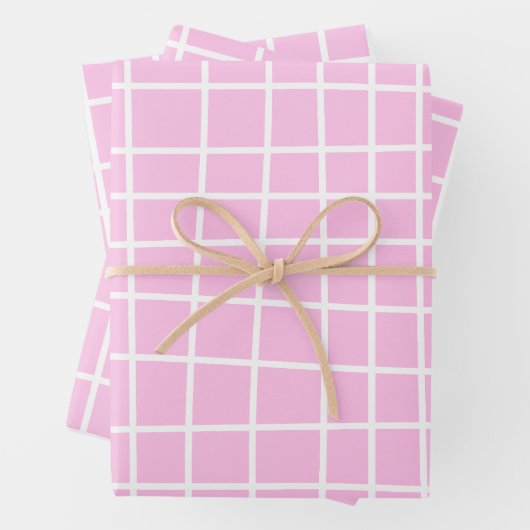 Zacht roze raster Abstract patroon Inpakpapier Vel (In situ)
