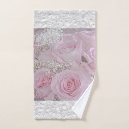Zacht roze rozen en babyluiers bad handdoek (Handdoek)