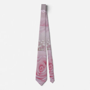 Zacht roze rozen en babyluiers stropdas