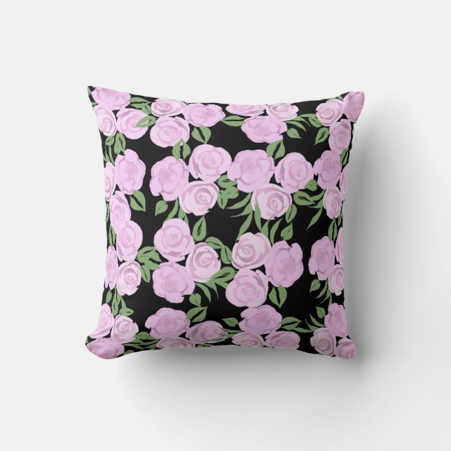 Zacht Roze Rozen Kussen (Voorkant)