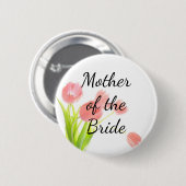 Zacht roze Tulps Moeder van de Bride Ronde Button 5,7 Cm (Voorkant /achterkant)