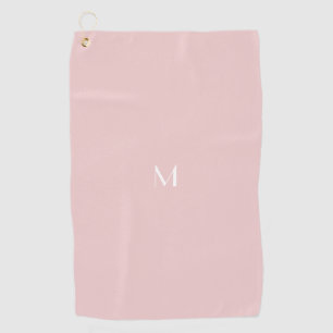 zacht roze - voeg monogram toe golfhanddoek