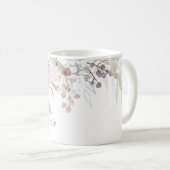 Zacht roze Waterverf Elegant Floral Chic Flowers Koffiemok (Voorkant rechts)