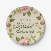 Zacht roze Waterverf Rozen Vrijgezellenfeest papie Papieren Bordje (Voorkant)