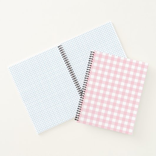 Zacht Roze Witte Buffel Check Plaid Gingham Notitieboek (Binnen)