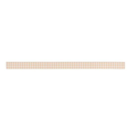 Zacht Sinaasappel en wit Gingham Grosgrain lint (Voorkant)