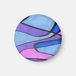 Zacht stromende abstracte cellen in roze violet bl magneet